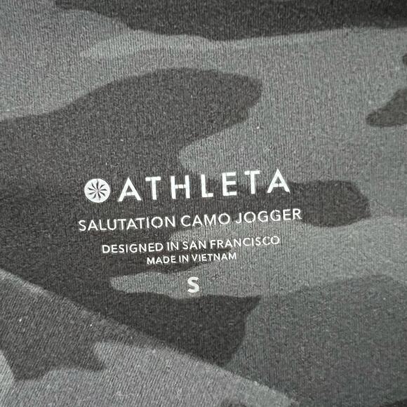 Athleta Salutation Jogger Womens S Black Camo Pockets High Rise Yoga Gym UPF50 - Picture 11 of 15